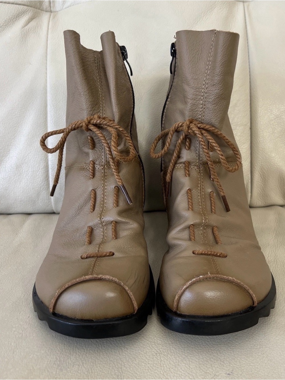 Korean shoe, Women’s Genuine Leather Casual Soft Flat Boots Size 9-9,5